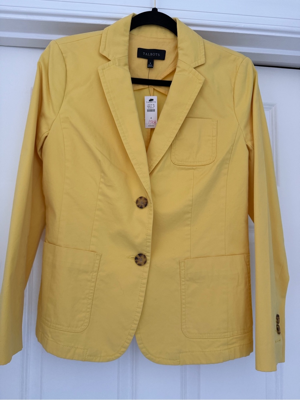 Talbots Bright Yellow Cotton Blazer